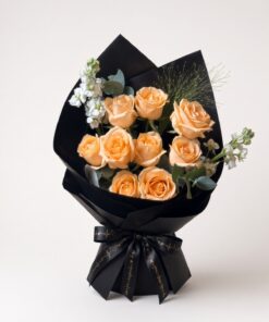 9 Stalks Champagne Rose Bouquet