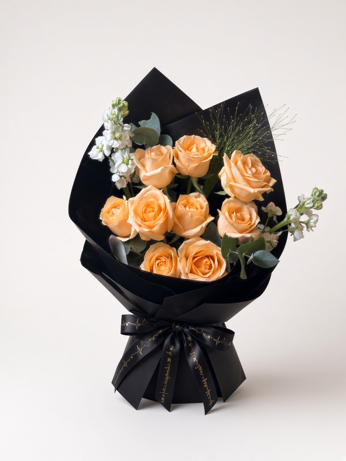 9 Stalks Champagne Rose Bouquet