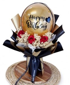 Happy Birthday Soap Rose Hot Air Balloon Bouquet